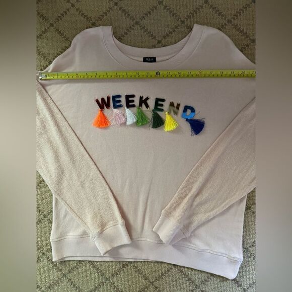 Rails light pink long sleeved crew neck crop sweatshirt with text details - L - Picture 6 of 11